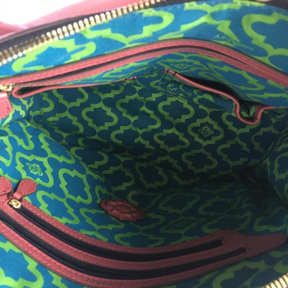 Oryany "Sarah" Pebble Leather Satchel with Braiding Detail, Marsala (Warm Rose) - Picture 12 of 15